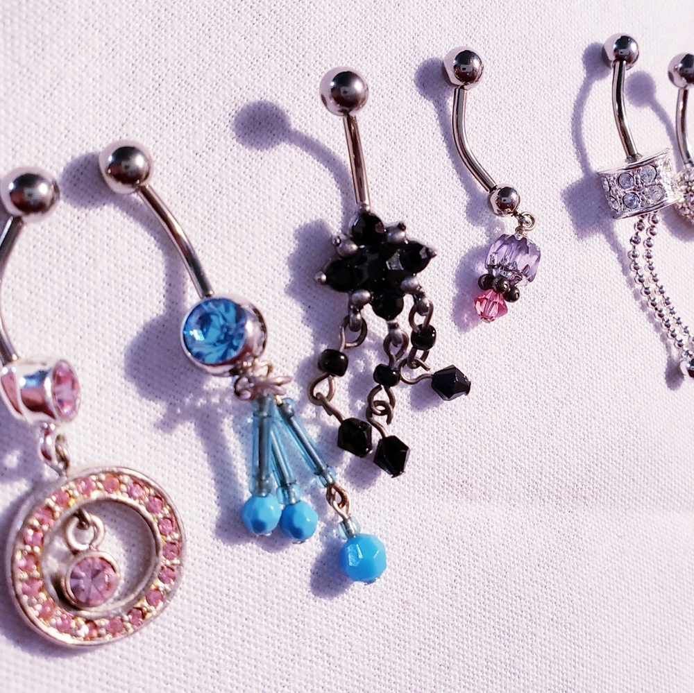 Belly button rings pierced jewelry bundle of 6 - Picture 12 of 14